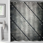 Grunge Metalic Riveted Background Shower Curtain - Grey