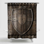 Vintage Metal Knight Shield Over Armour with Rivets Shower Curtain - Brozen