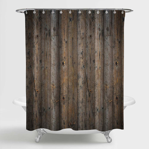 Rustic Wooden Planks Shower Curtain - Brown