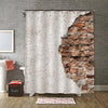 Shabby Broken Wall Shower Curtain - Red White