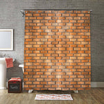 Retro Brick Wall Shower Curtain - Red