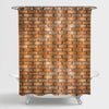 Retro Brick Wall Shower Curtain - Red