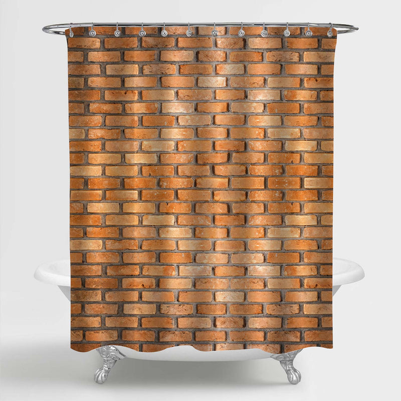 Retro Brick Wall Shower Curtain - Red