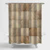 Cross Cut Lumber Blocks Shower Curtain - Brown