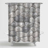 Old Stone Wall with Irregular Pentagon and Hexagon Tiles Shower Curtain - Grey