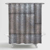 Armored Metal Plates with Rivets Shower Curtain - Grey