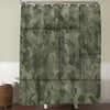 Camouflage Metal Plates with Rivets Shower Curtain - Green