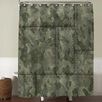 Camouflage Metal Plates with Rivets Shower Curtain - Green