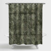 Camouflage Metal Plates with Rivets Shower Curtain - Green