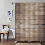 Aged and Weathered Wooden Plank Shower Curtain - Brown