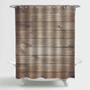 Aged and Weathered Wooden Plank Shower Curtain - Brown