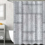 Armored Metal Plates with Rivets Shower Curtain - Silver