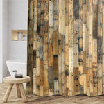 Farmhouse Old Barn Wood Wall Background Shower Curtain - Brown