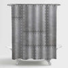 Rustic Armor Plates with Rivets Shower Curtain - Grey