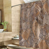 Stacked Rock Wall Texture Shower Curtain - Brwon