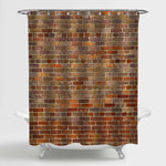 Building Brick Wall Texture Shower Curtain - Red