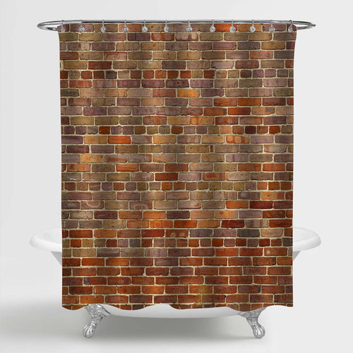 Building Brick Wall Texture Shower Curtain - Red