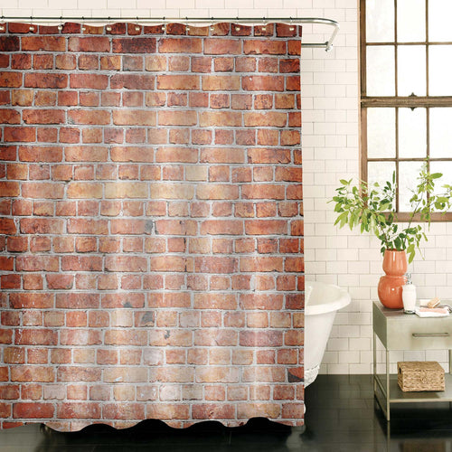 Weathered Aged Red Brick Wall Texture Shower Curtain