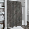 Rough Metal Armor Plates with Rivets Shower Curtain - Dark Grey