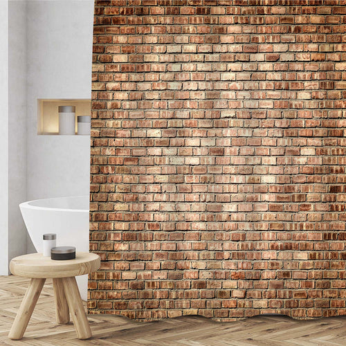 Old Red Brick Wall Background Shower Curtain