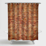 Old Red Brick Wall Texture Shower Curtain - Red