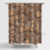 Stacked Stone Texture Shower Curtain - Brown