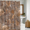 Masonry Wall of Multicolored Stones and Blocks Shower Curtain - Brown