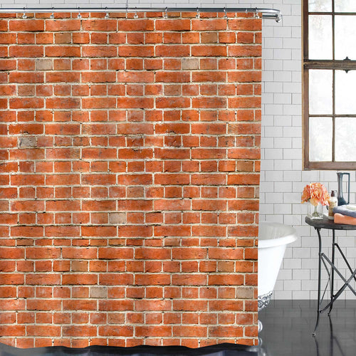 Rough Fire Red Brick Wall Shower Curtain