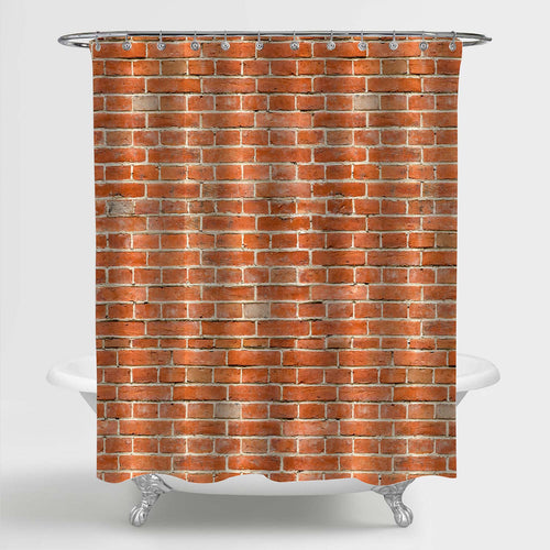 Rough Fire Red Brick Wall Shower Curtain