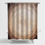 Retro Wood Rings Texture Shower Curtain - Brown