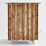 Natural Aged Wooden Panels Shower Curtain - Brown