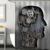 Metal Brain Work Model Shower Curtain - Grey