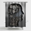 Metal Brain Work Model Shower Curtain - Grey