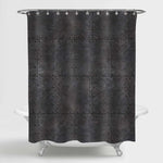 Metalic Armor Rustic Plates with Rivets Shower Curtain - Grey