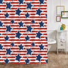 American Flag Pattern Shower Curtain - Red Blue