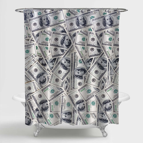 Big Pile of Money Shower Curtain - Grey