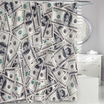 Big Pile of American Paper Dollar Bills Shower Curtain - Grey