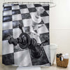 Checkmate Knockout Shower Curtain - Black White