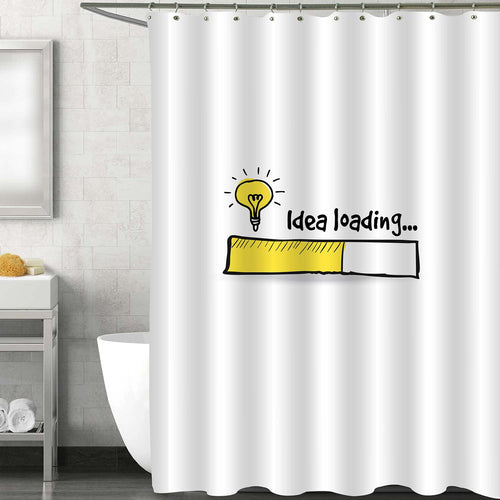 Loading Bar with Creativity Bulb Shower Curtain - Yellow