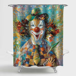 Oil Painting Portrait of a Clown Shower Curtain - Multicolor