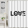 3D Love Myself Quoted Shower Curtain - Black White