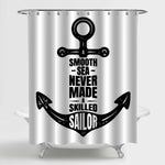 Motivational Quoted Nautical Shower Curtain - Black White