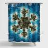 Spectacular Snowflake Island Shower Curtain - Green Blue