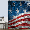 Old Grunge Style American Flag Shower Curtain - Blue Red