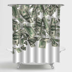 Falling 100 Dollar Banknotes Shower Curtain - Grey