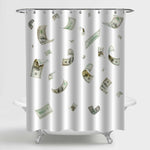 Rain from Falling Dollars Shower Curtain - Grey