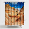 Wave Sandstone Rock Formation Canyon Shower Curtain - Brown