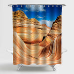 Wave Sandstone Rock Formation Canyon Shower Curtain - Brown