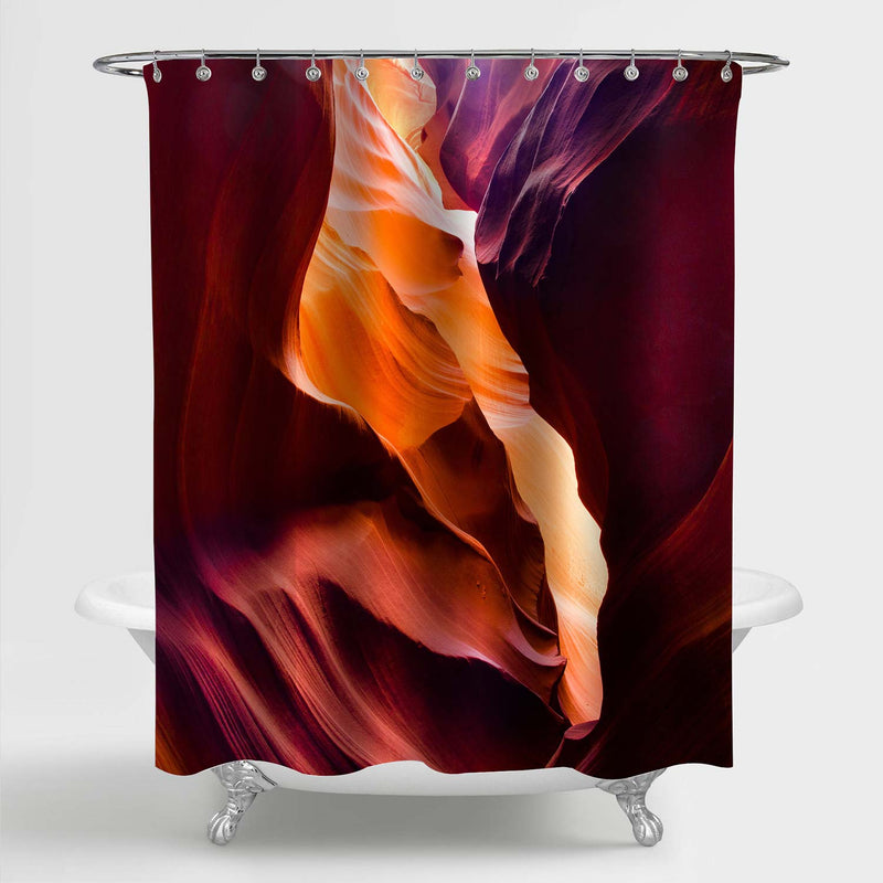 Curve of Antelope Canyon House Shower Curtain - Brown