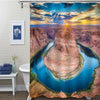 Picturesque Nature of Horseshoe Bend and Colorado River at Sunset Shower Curtain - Brown Blue